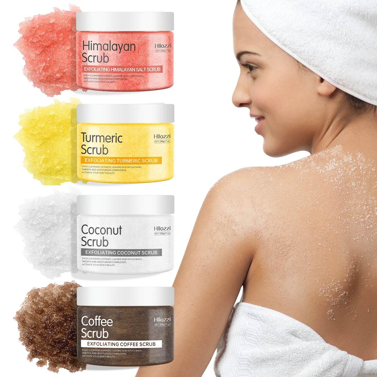 Himalayan Salt Turmeric Coconut Hydrating Face Body Scrub - Sleep Galleria