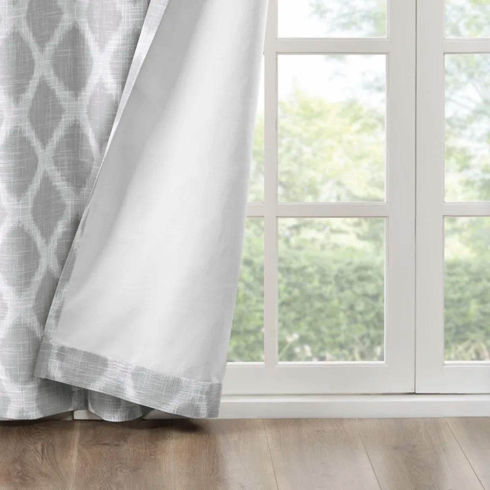 Printed Ikat Blackout Privacy Curtain Panel 50x84-Inch