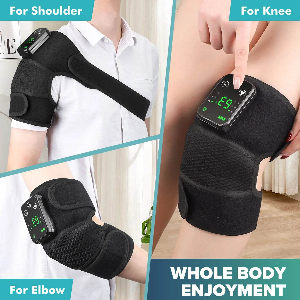 Wireless Heated Knee Elbow Shoulder Massage Pad Thermal Therapy - Sleep Galleria