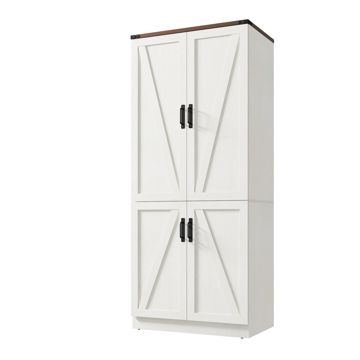 Farmhouse 2-Door Armoire Wardrobe Closet With LED