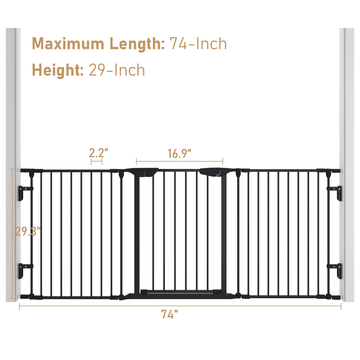 Metal Safety Playpen Baby Gate Pet Fence 3-Panel 30-Inch Height