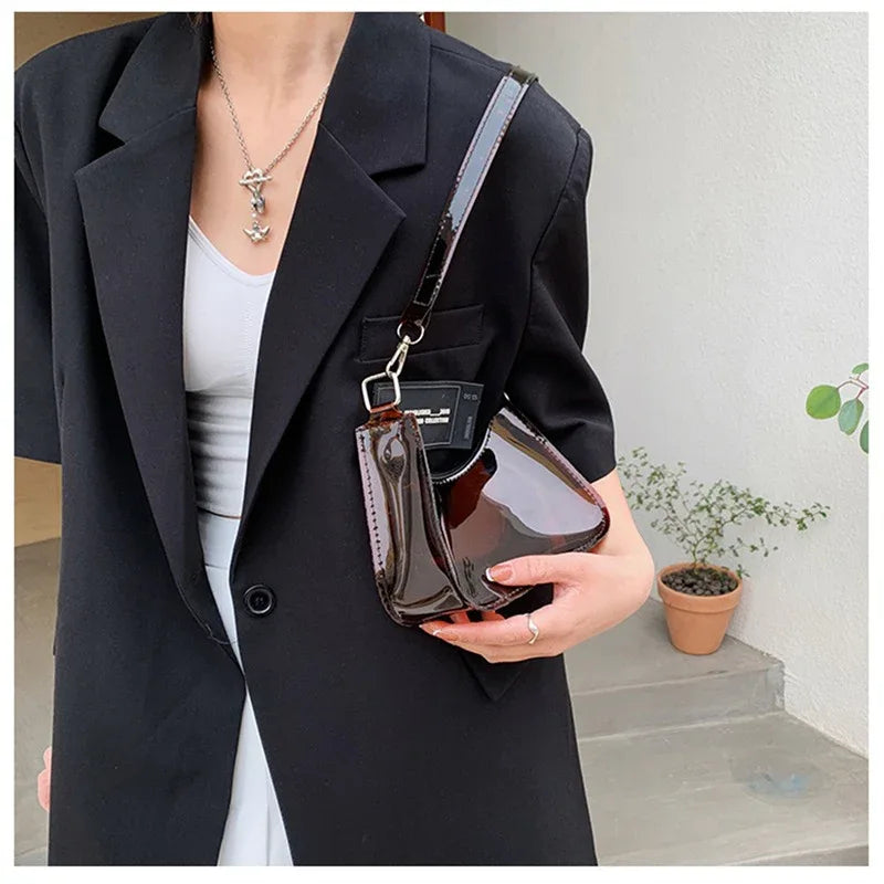 Clear PVC Small Zipper Shoulder Bag For Women - Omega Lifestyles