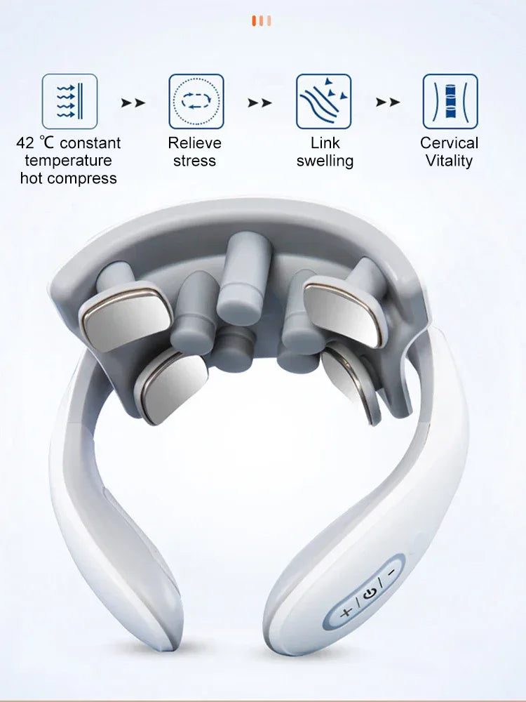 Composite Material Four-Head Neck Heating Vibration Massager - Omega Lifestyles