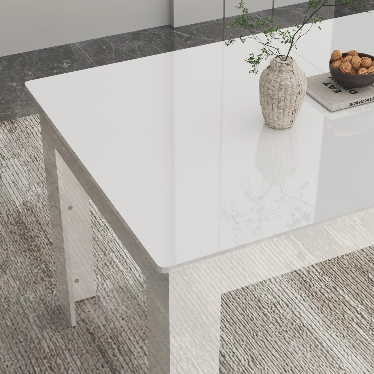 Modern Extendable Wooden Dining Table For 6 To 10 Persons