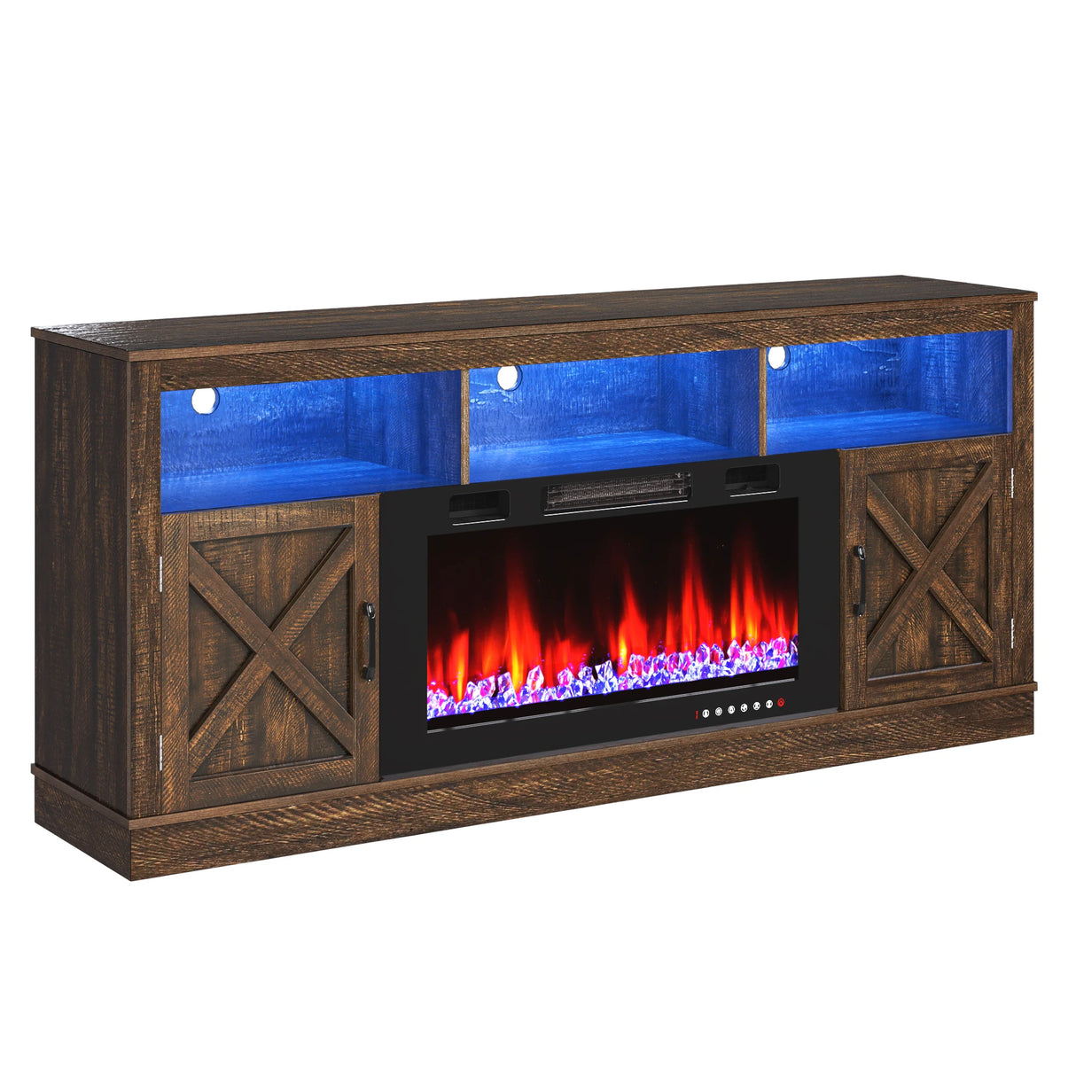 Farmhouse Living Room Fireplace TV Stand Console