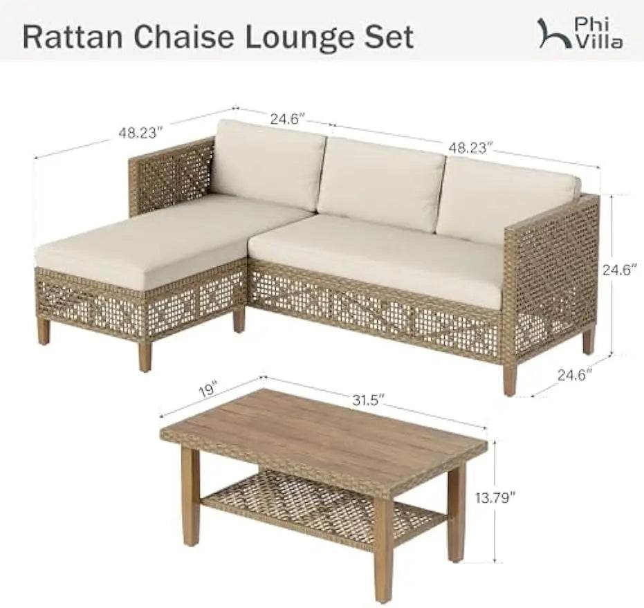 Bohemian Outdoor Wicker Patio Conversation Set - Omega Lifestyles