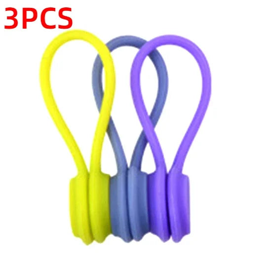 Set of 6 Silicone Reusable Cable Twist Ties Organizer