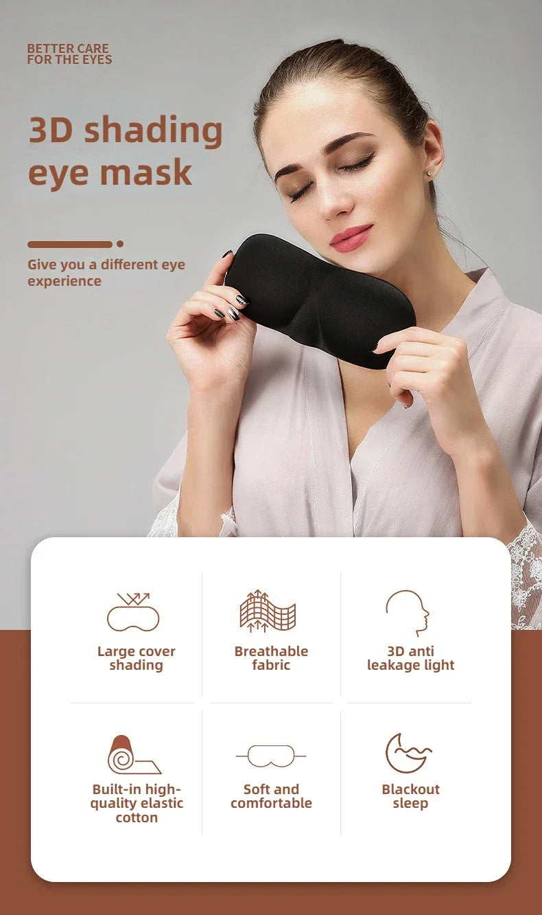 3D Contoured Memory Foam Light-Blocking Sleep Mask - Omega Lifestyles