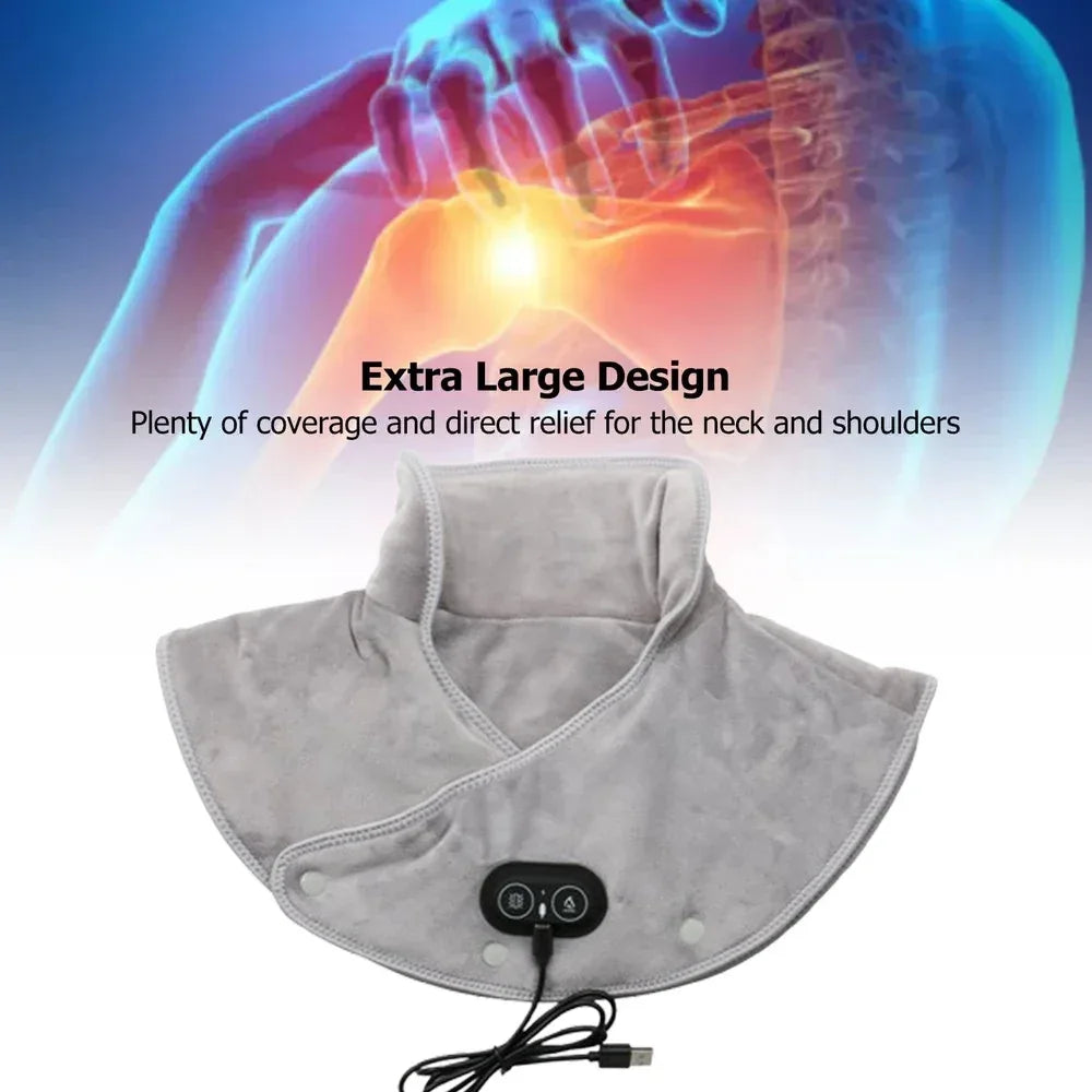 Electric Heated Neck Shoulder Wrap Plush Heating Pad - Omega Lifestyles