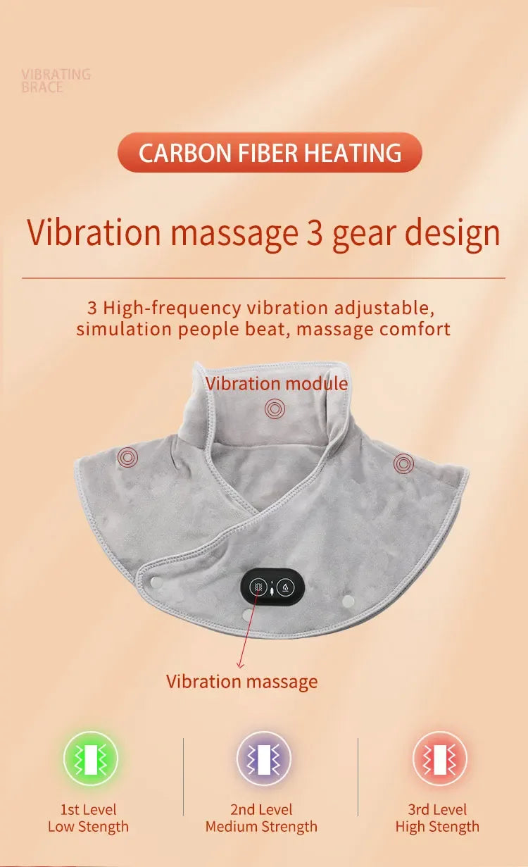 Electric Heating Plush Neck Shoulder Wrap With Vibration - Omega Lifestyles