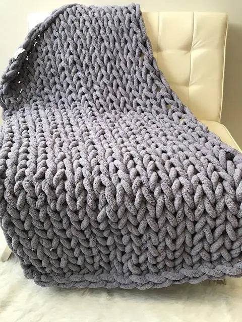 Chunky Knitted Chenille Blanket - Sleep Galleria
