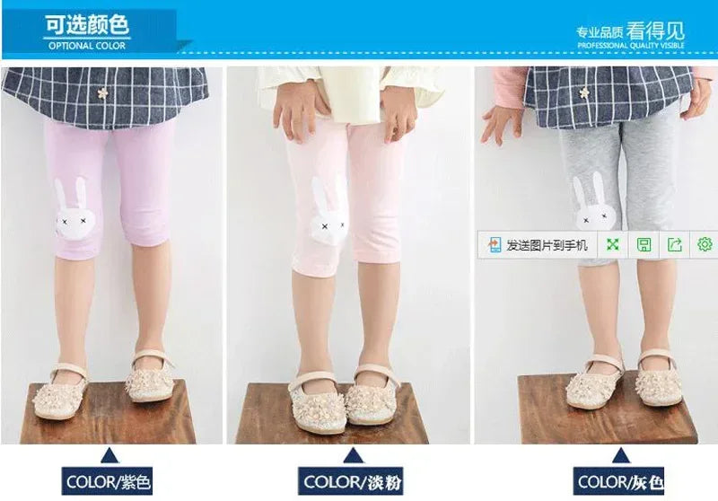 Girls Cartoon Rabbit Calf-Length Cotton Leggings - Omega Lifestyles