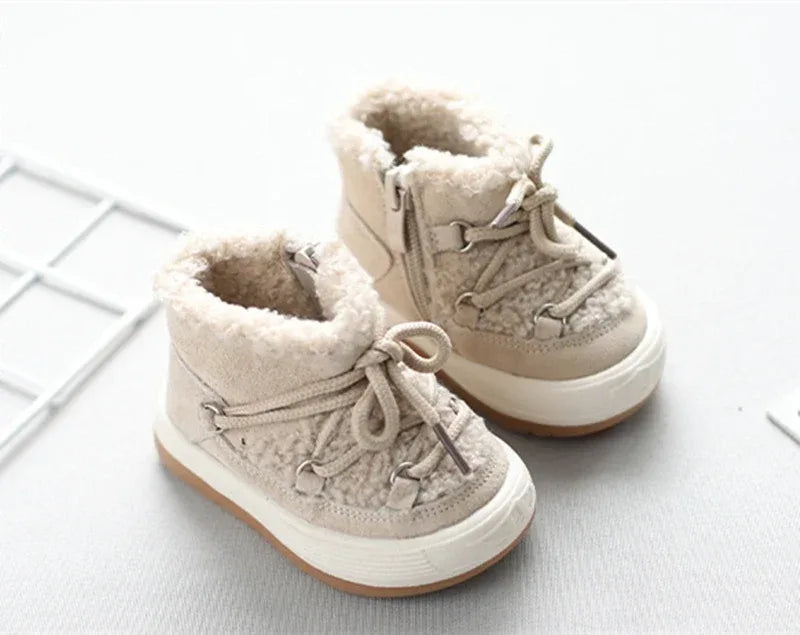 Winter Plush Ankle Baby Snow Boots With Rubber Sole - Omega Lifestyles