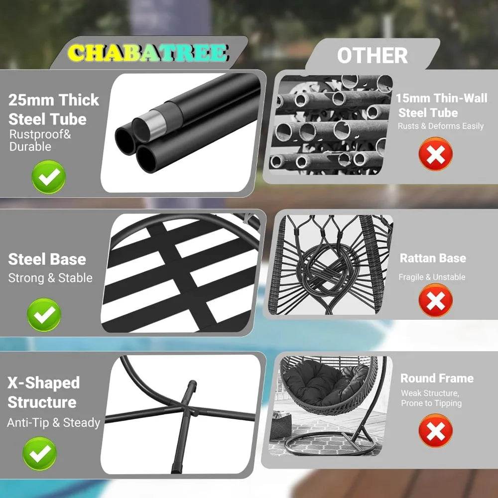 Outdoor Patio Egg Chair with Stand - Omega Lifestyles