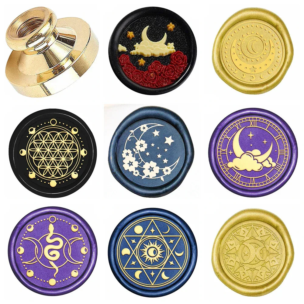 Wooden Handle Brass Seal Head Wax Seal Stamp - Omega Lifestyles