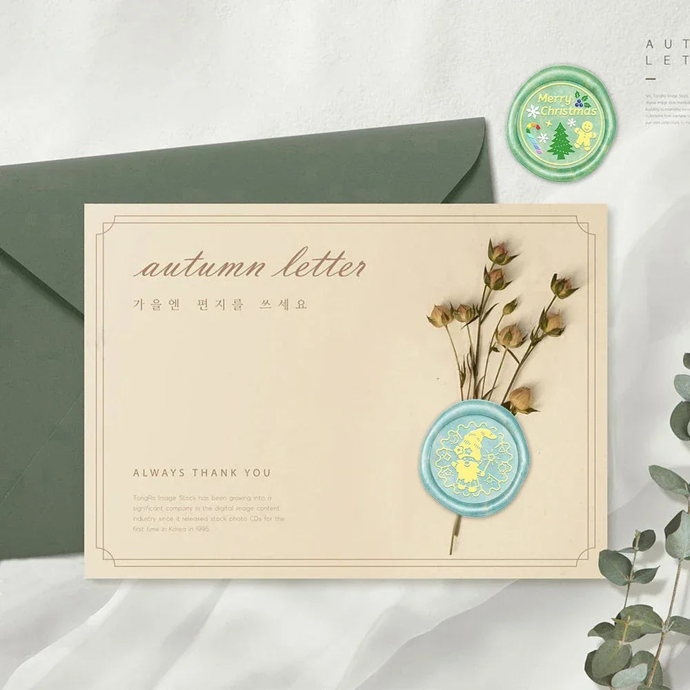 Wooden Handle Brass Wax Seal Stamp With Removable Head - Omega Lifestyles