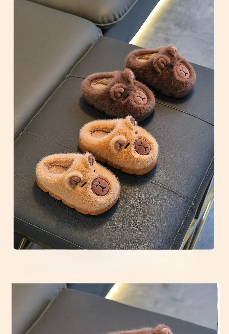 Kids Plush Anti-Slip Winter Warm Cotton Slippers