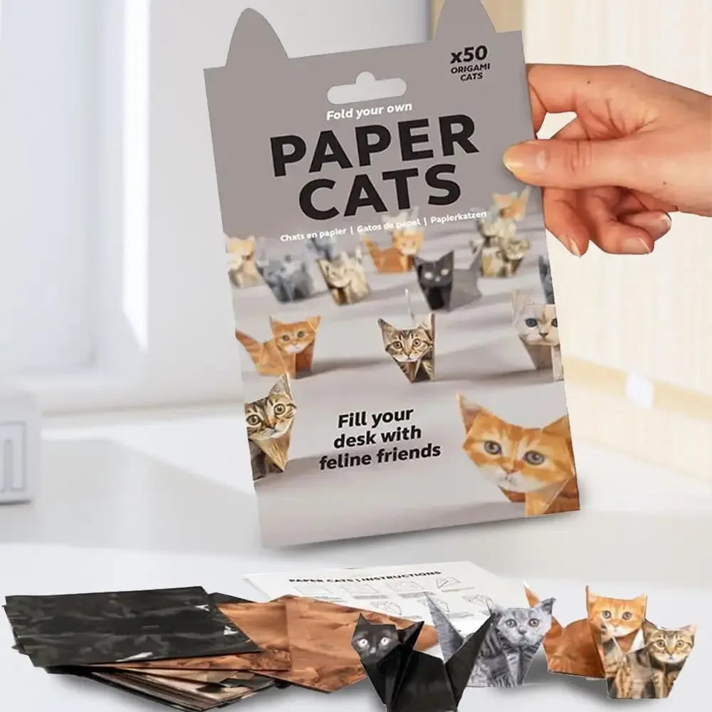 50-Piece DIY Origami Paper Cat Dog Dinosaur Set - Omega Lifestyles