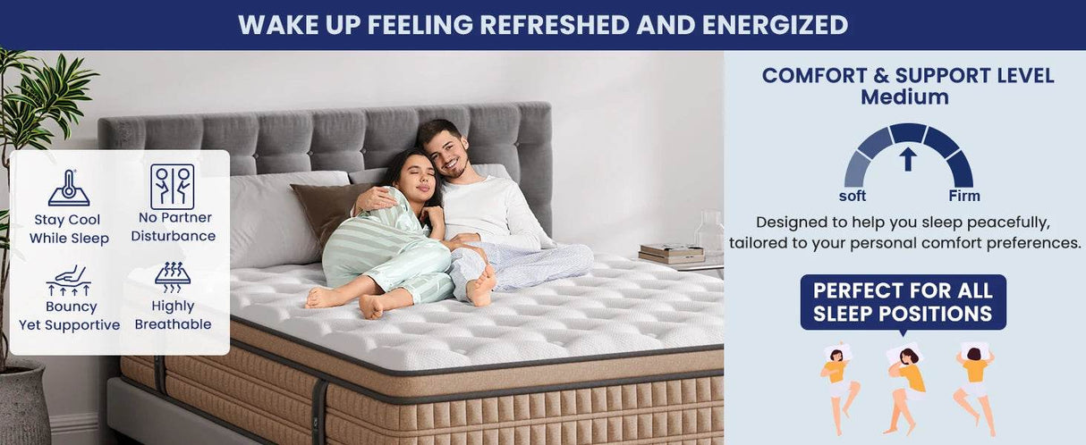 Medium Hybrid Gel Memory Foam Mattress - Sleep Galleria