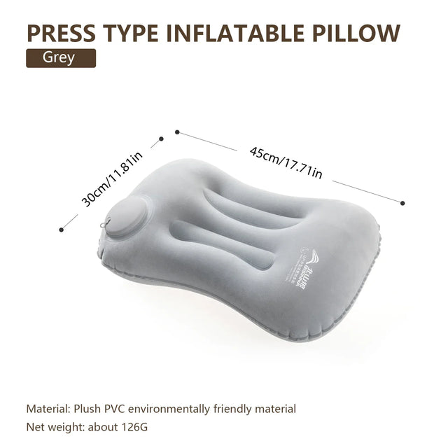 Inflatable Portable Camping Pillow With Built-In Pump - Omega Lifestyles