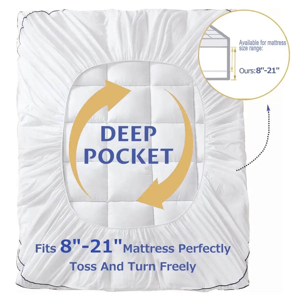 Extra Thick Cooling Mattress Topper Pad - Sleep Galleria