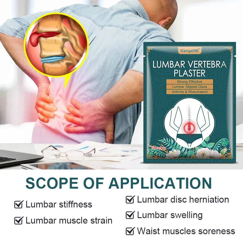 Set Of 12 Wormwood Self-Heating Lumbar Back Patches - Omega Lifestyles