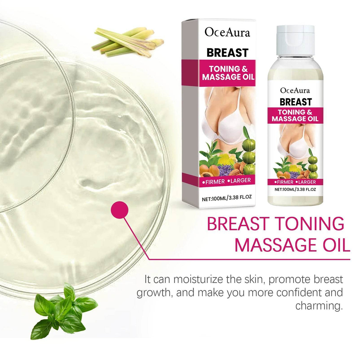 Breast Firming Massage Oil Elasticity Enhancing Care