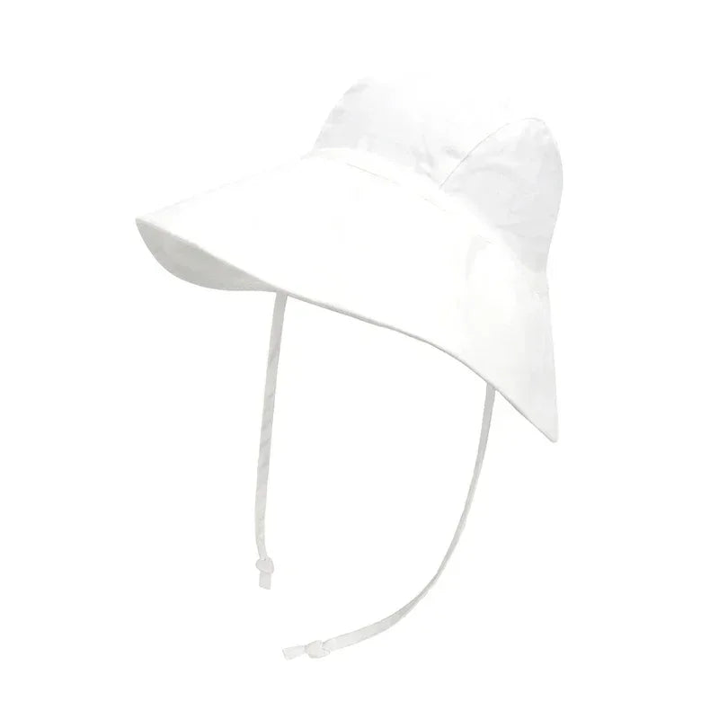 Cotton Linen Baby Kids Summer Sunhat With Wide Brim - Omega Lifestyles