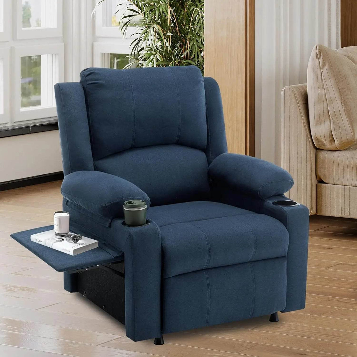 Power Recliner Chair Upholstered Heated Massage - Omega Lifestyles