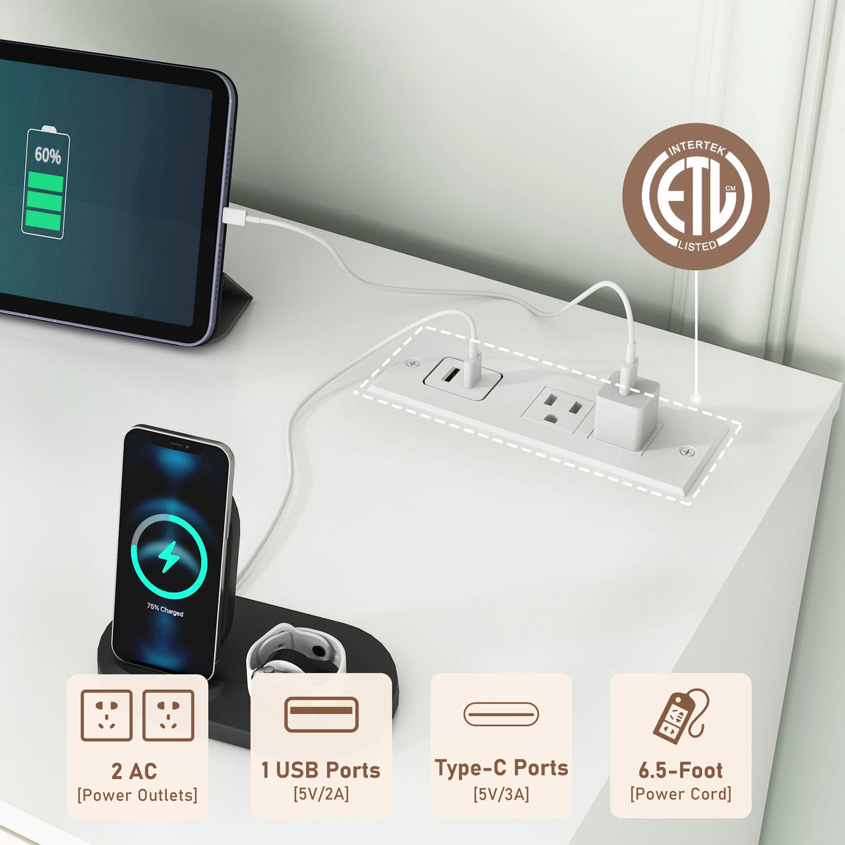 Modern 12 Drawer Dresser With Built-In Charging Station