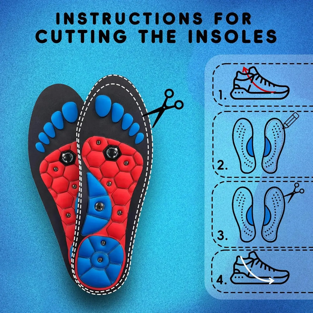 Acupressure Magnetic Orthopedic Breathable Sneaker Insoles - Omega Lifestyles