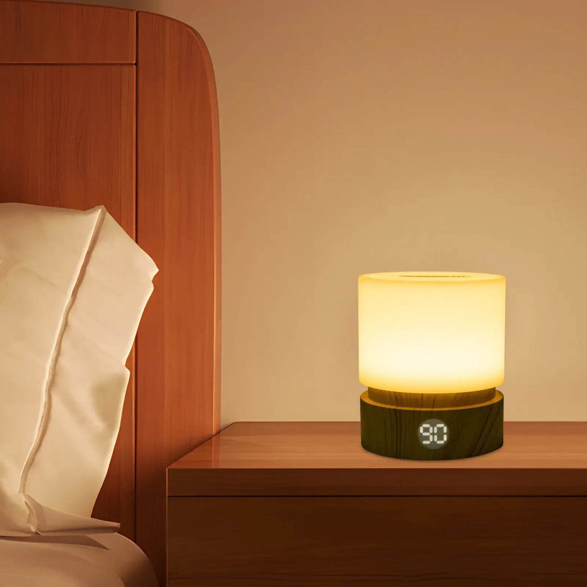 Soft Glow LED Cylindrical Bedside Night Light