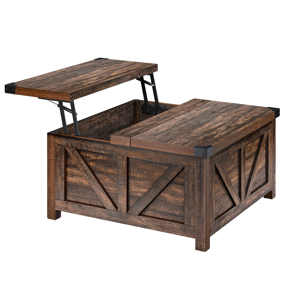 Farmhouse Lift-Top Square Coffee Table With Storage