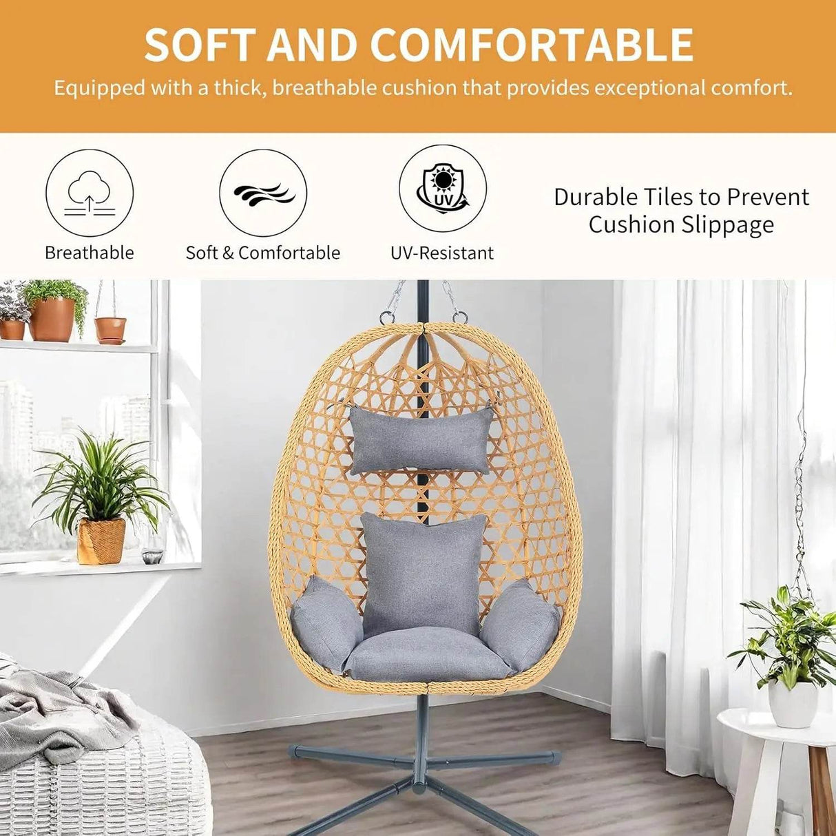 Hanging Egg Rattan Outdoor Lounge Chair - Omega Lifestyles