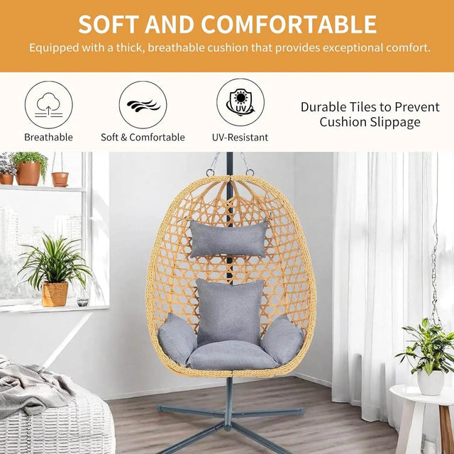 Hanging Egg Rattan Outdoor Lounge Chair - Omega Lifestyles