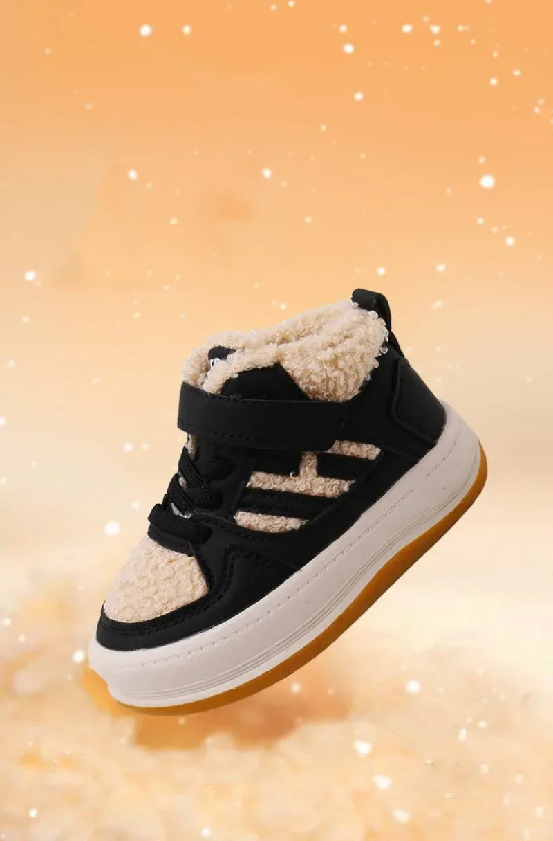 Children Plush Anti-Skid Cotton Leather Winter Sneakers - Omega Lifestyles