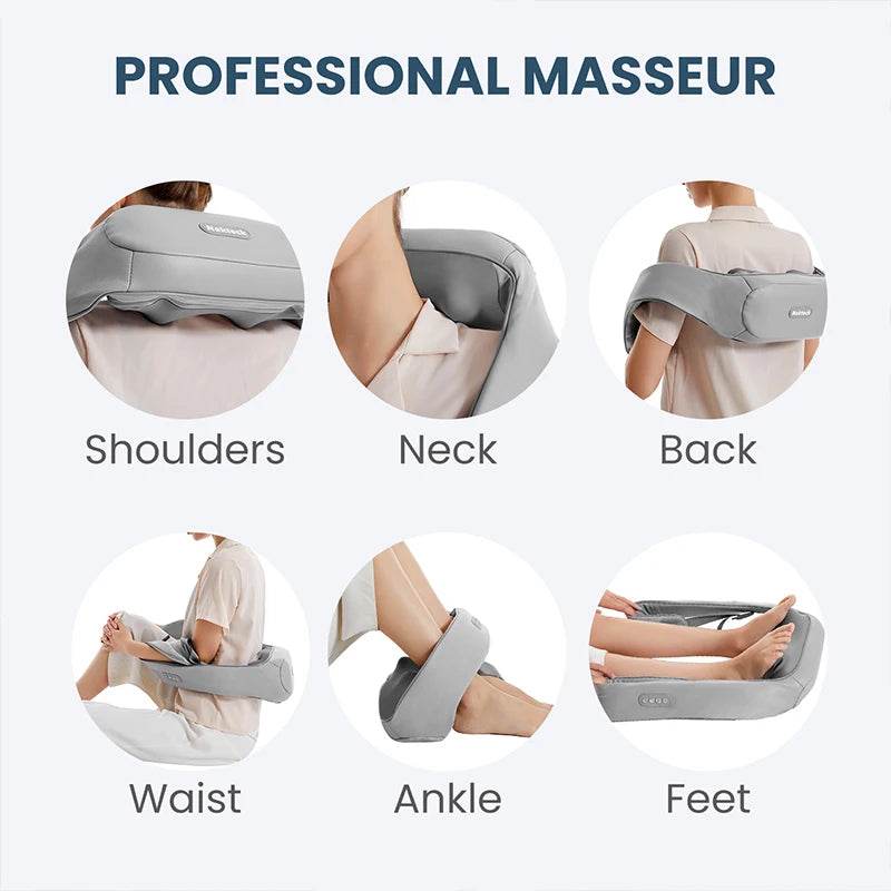 Shiatsu Heated Deep Kneading Neck And Shoulder Massager - Sleep Galleria