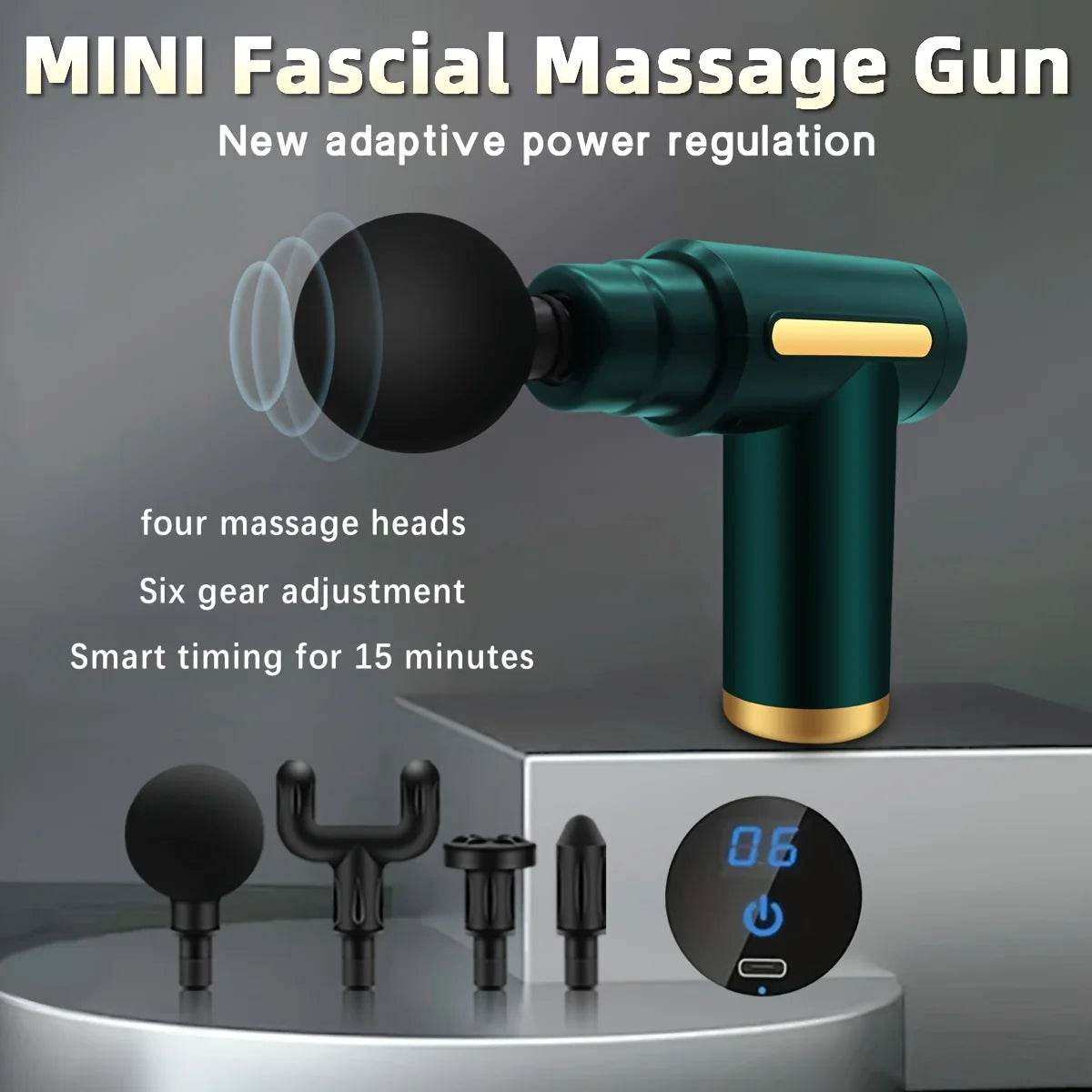 Portable Electric Digital Fascia Gun Massager With Led Display - Sleep Galleria