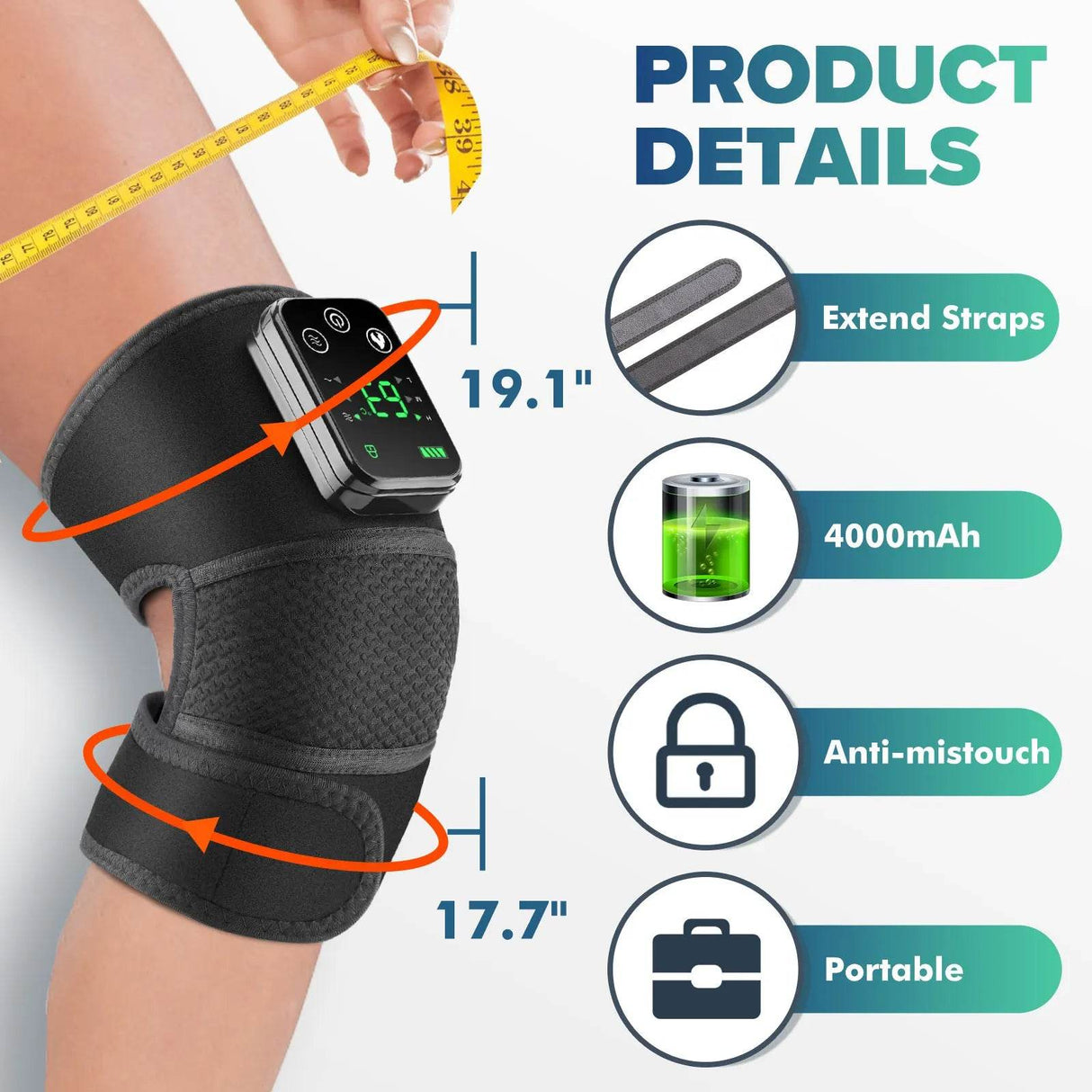 Wireless Heated Knee Elbow Shoulder Massage Pad Thermal Therapy - Sleep Galleria