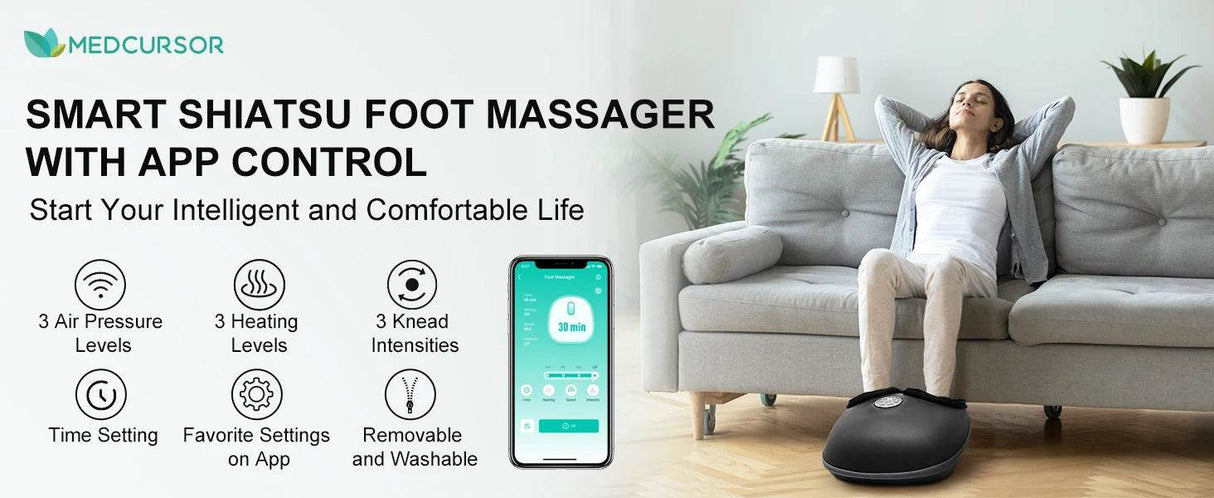 Smart Bluetooth Foot Massager with Heating and Air Compression - Sleep Galleria