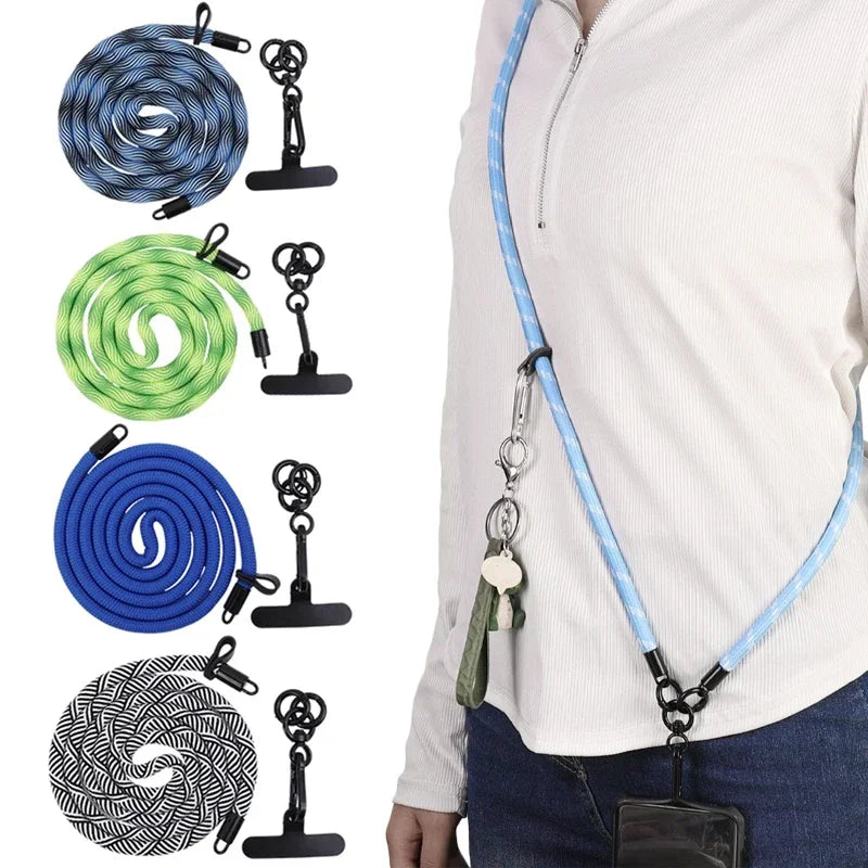 120cm Thick Adjustable Polyester Crossbody Phone Lanyard