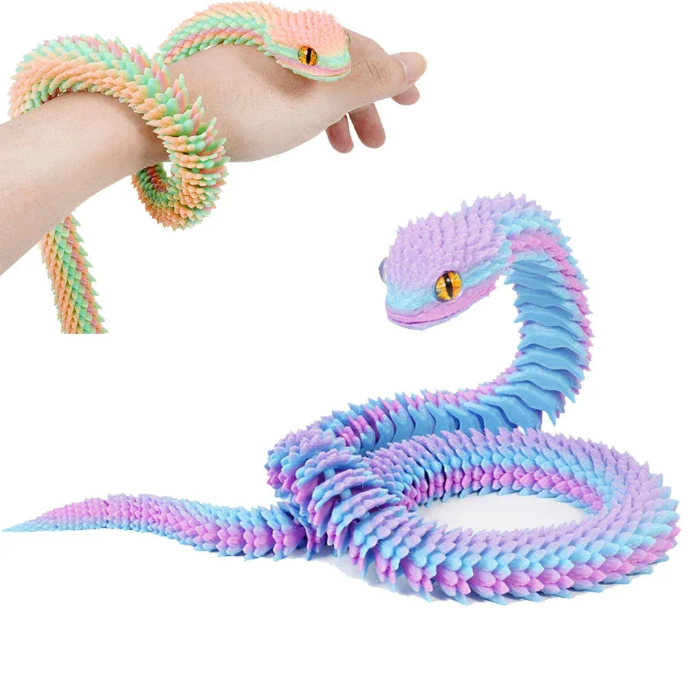 30cm Articulated 3D Printed Snake Toy Desktop Ornament - Omega Lifestyles