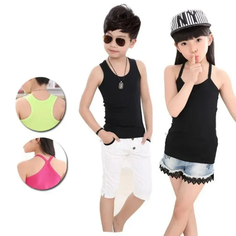 Kids Cotton Sleeveless Casual Vest Top - Omega Lifestyles