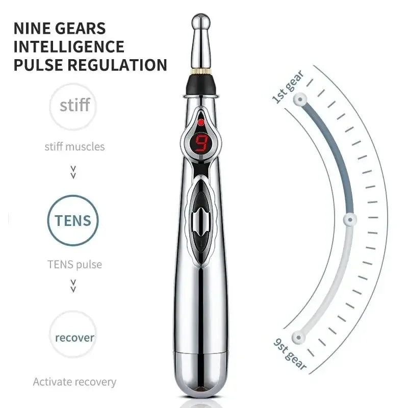 Electric Acupuncture Meridian Pen With 5 Massage Heads - Omega Lifestyles