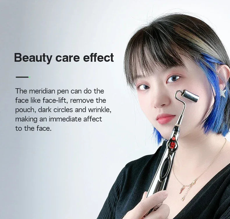 Electric Acupuncture Meridian Pen With 5 Massage Heads - Omega Lifestyles