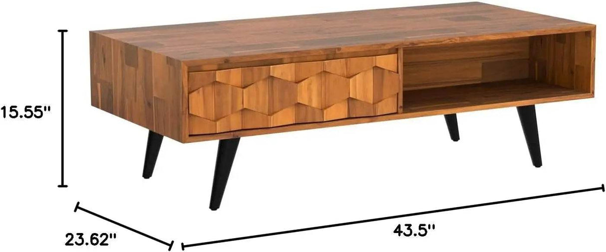 Mid-Century Modern Solid Wood Coffee Table - Omega Lifestyles