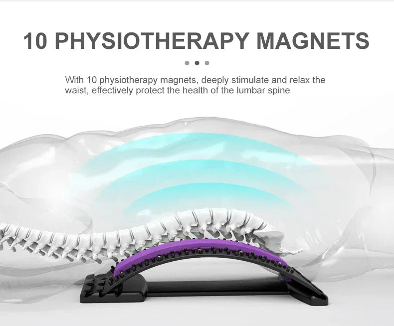 Magnetic Therapy Adjustable Back Stretcher Lumbar Massager - Omega Lifestyles