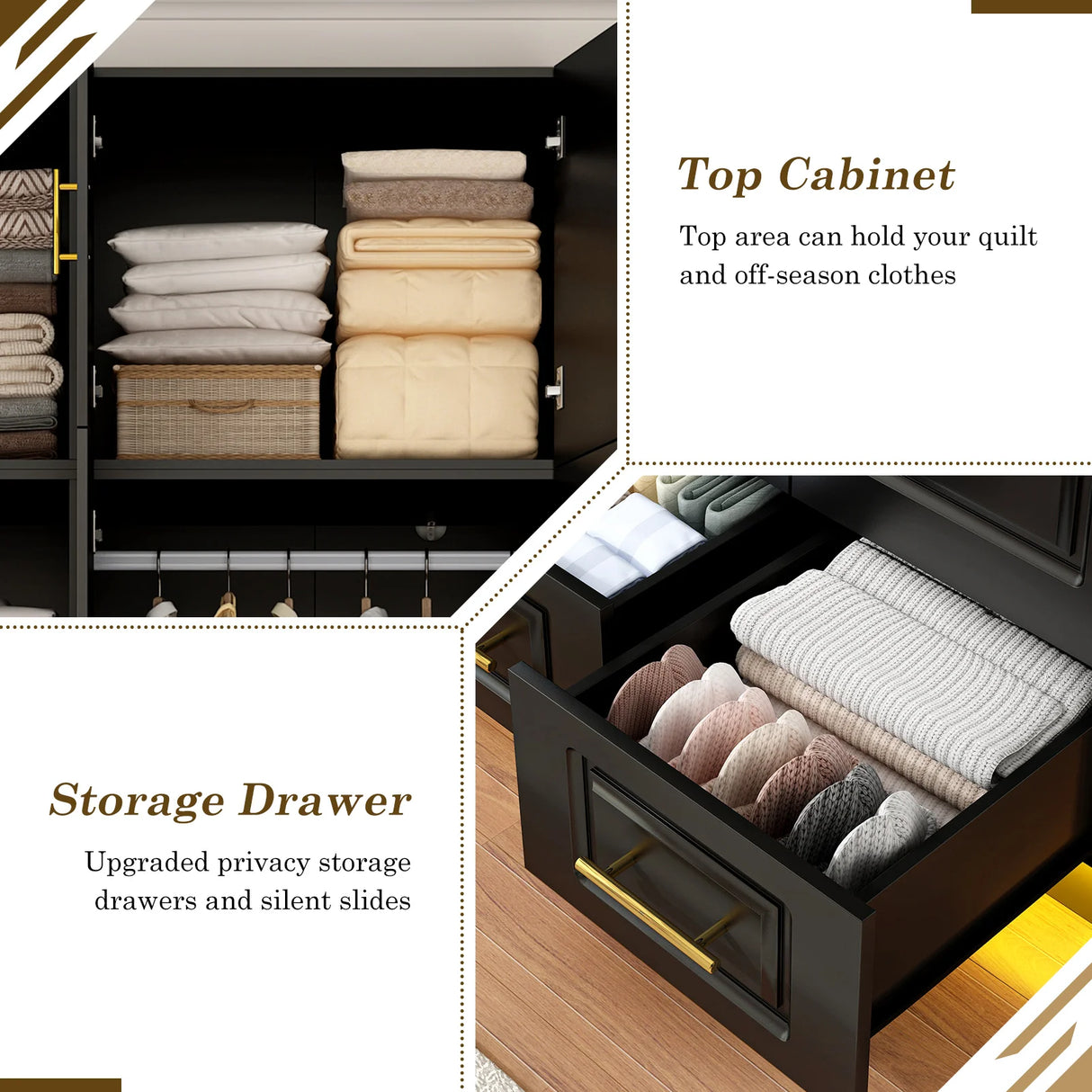 Modern 3-Door Engineered Wood Wardrobe With LED Lights