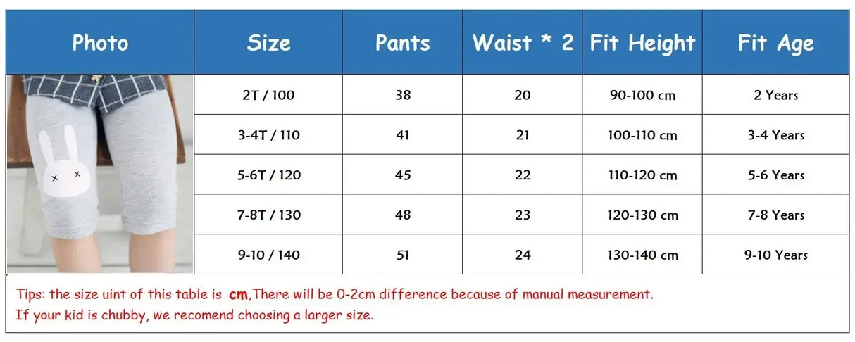 Girls Cartoon Elastic Waist Summer Calf-Length Leggings - Omega Lifestyles