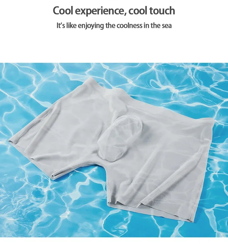 Men’s Seamless Ultra-Thin Breathable Polyester Spandex Boxer Shorts